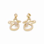 10K Yellow Fashion Butterfly Earrings with CZ